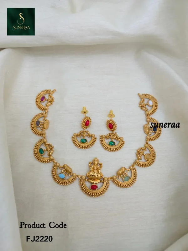 Navratna_Lakshmi_Necklace__with__Earrings