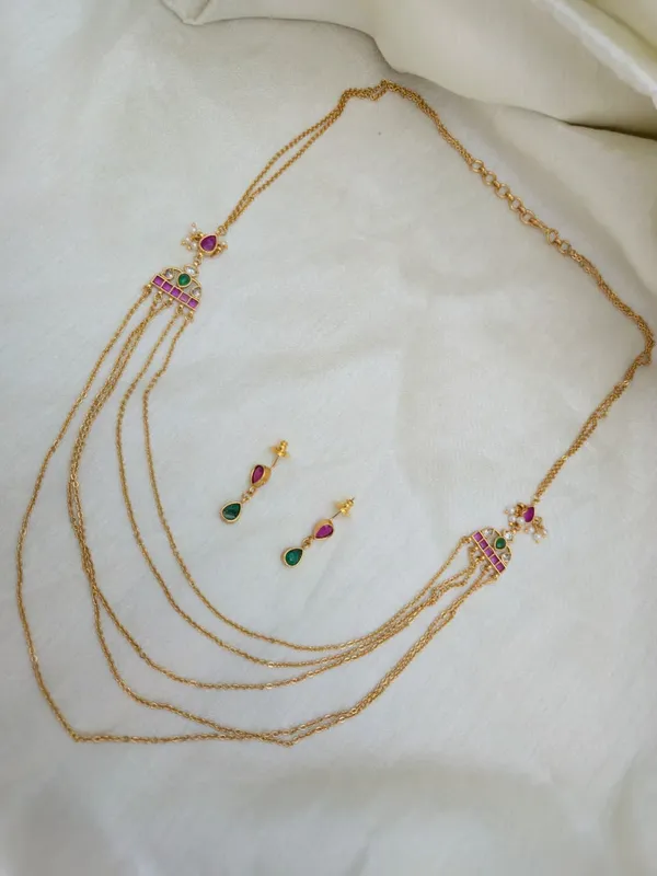Pink_Green_Multi-Layer_Necklace_Set