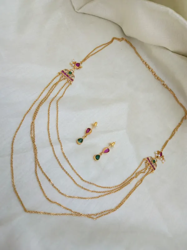 Pink_Green_Multi-Layer_Necklace_Set