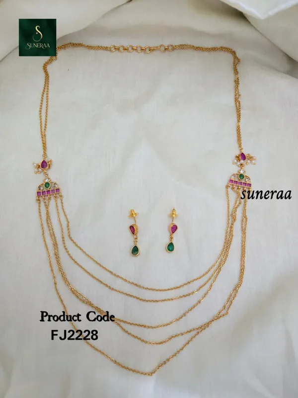 Pink_Green_Multi-Layer_Necklace_Set