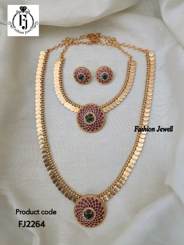 Kempu_Coin_Short_&_Long__Necklace_Set