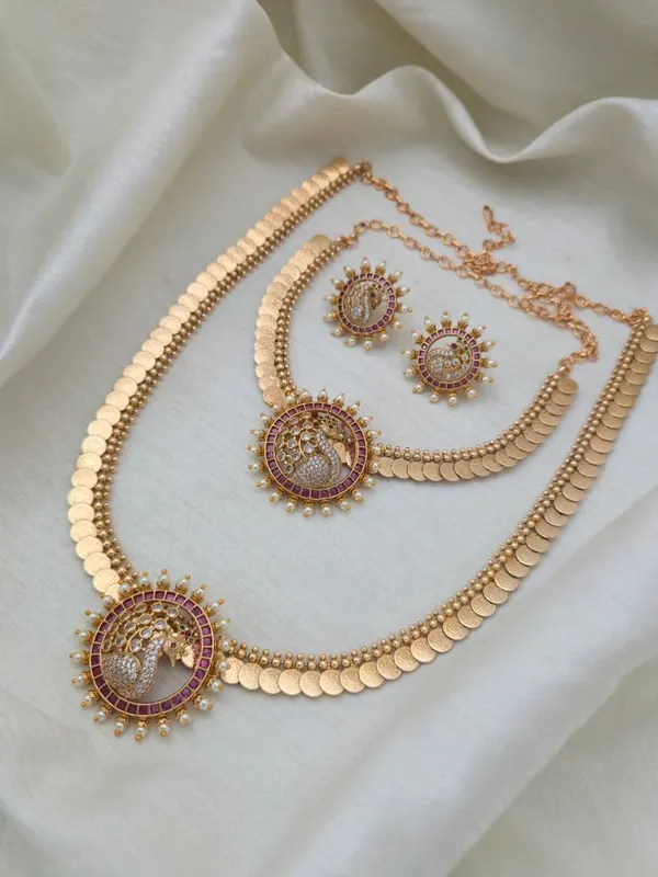 Vaidehi_Kaasu_Short_&_Long_Necklace_Set