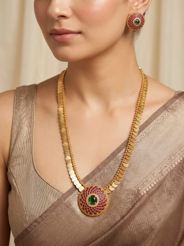 Kempu_Coin__Long__Necklace_Set