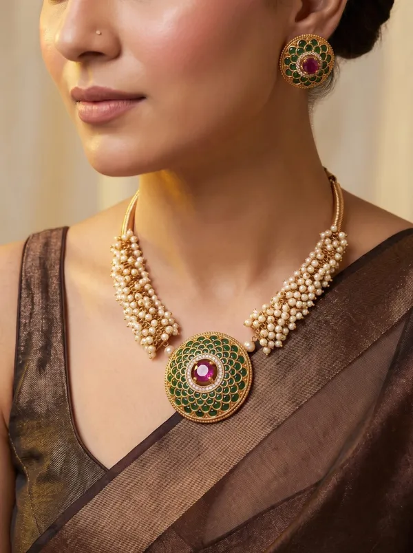 Green_Jadau_Round__Pearl_Cluster_Hasli__Set