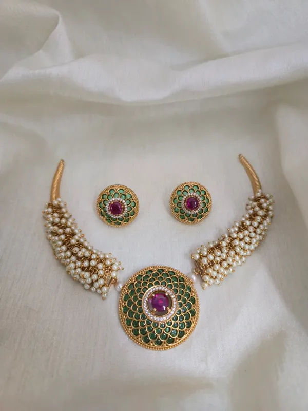 Green_Jadau_Round__Pearl_Cluster_Hasli__Set