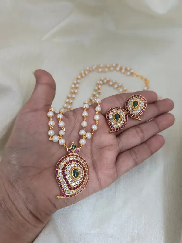 Kemp_Mango_Pendant_Double_Layer_Pearl_Haram_Set