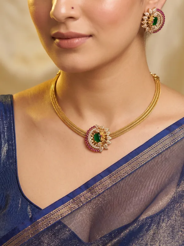 Exclusive_flower_design_Chain_style_Necklace_set