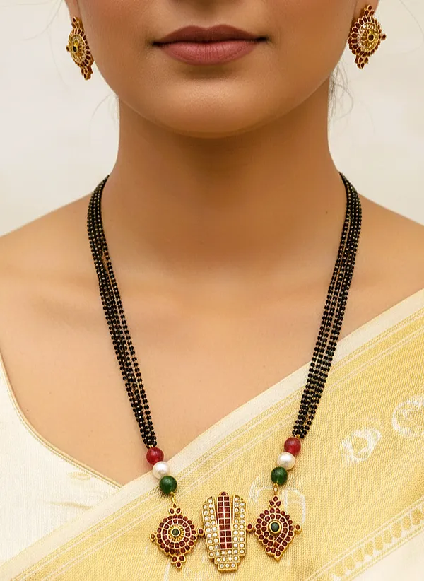 Antique_matte_finish_ad_stone_Mangalsutra