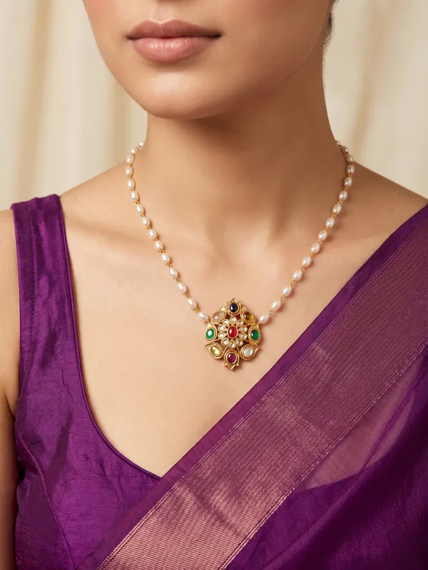 Kshipra__CZ_Navaratna_Pearl_Chain_Pendant