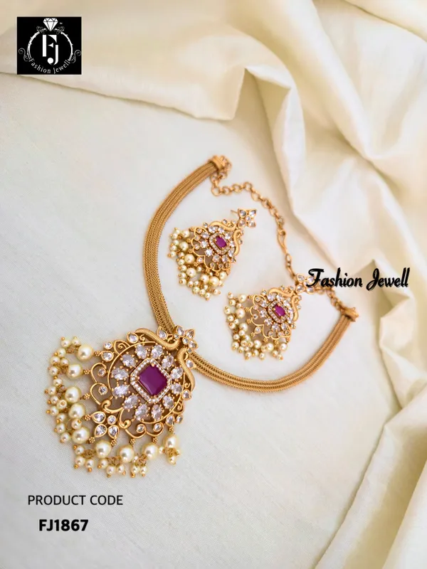 Maaniya_Antique_Matte_Finish_Chain_Style_Necklace_Set