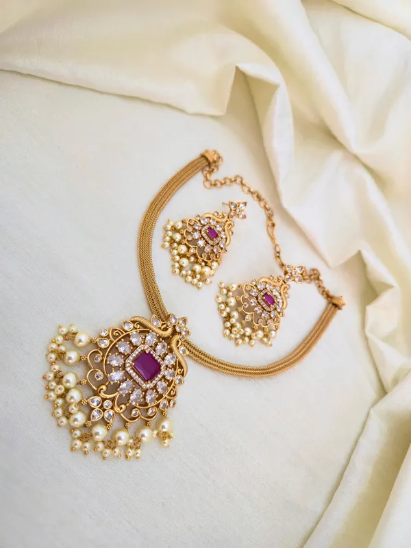 Maaniya_Antique_Matte_Finish_Chain_Style_Necklace_Set