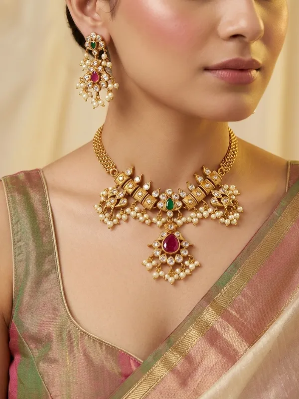 Trendy_look_Guttapusalu_Chain_style_Necklace_set