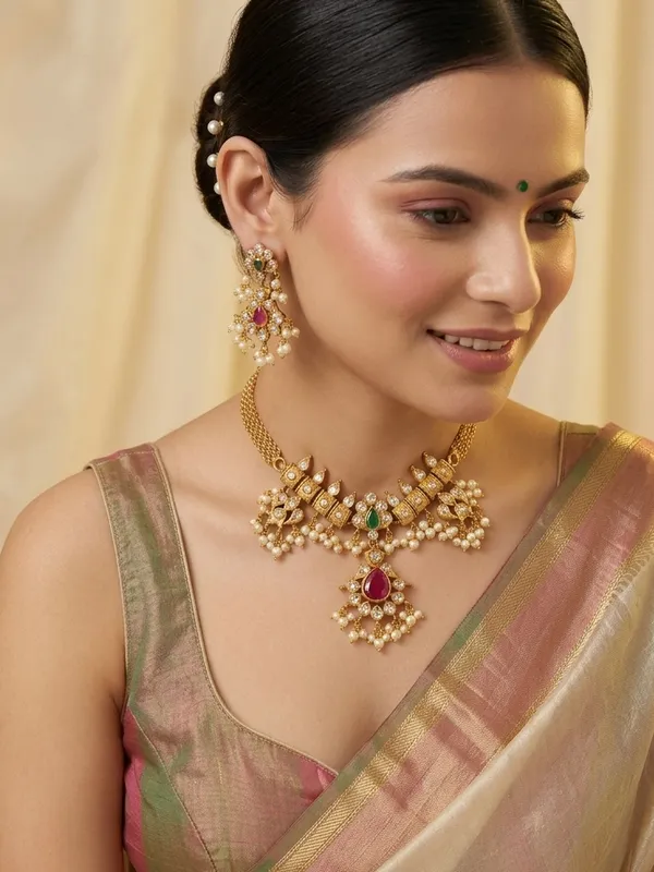 Trendy_look_Guttapusalu_Chain_style_Necklace_set