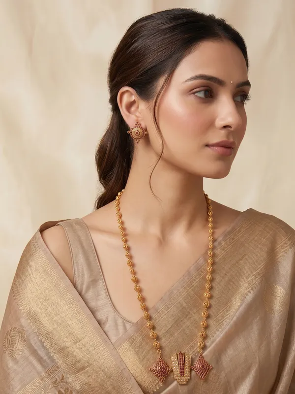 Ethnic_Perumal_Design_Ball_Chain_Necklace_Set_For_Women.