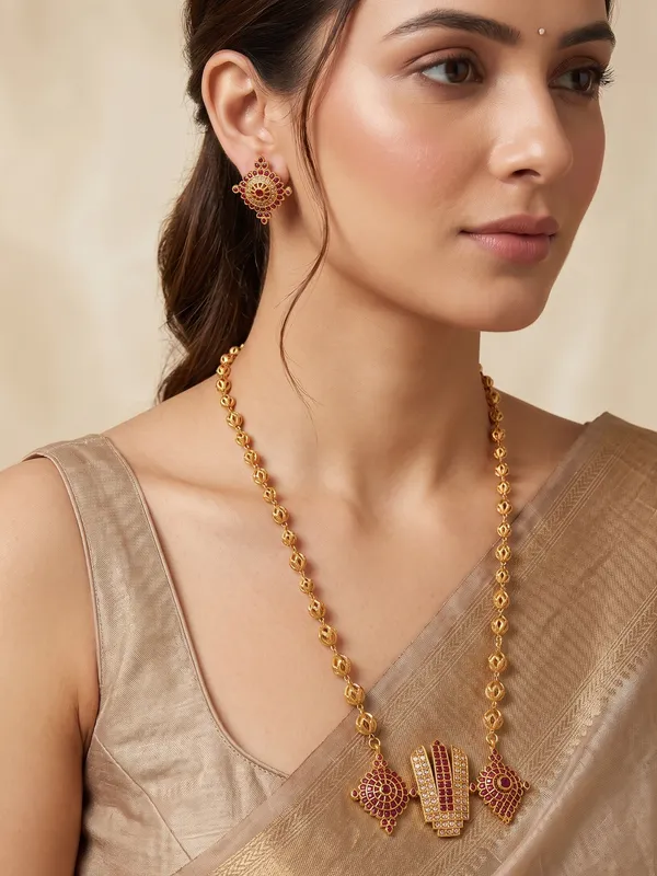 Ethnic_Perumal_Design_Ball_Chain_Necklace_Set_For_Women.