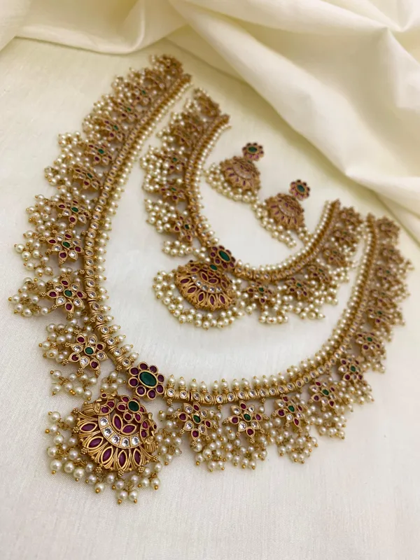 MINAL_ANTIQUE_LONG_AND_SHORT_NECKLACE_SET