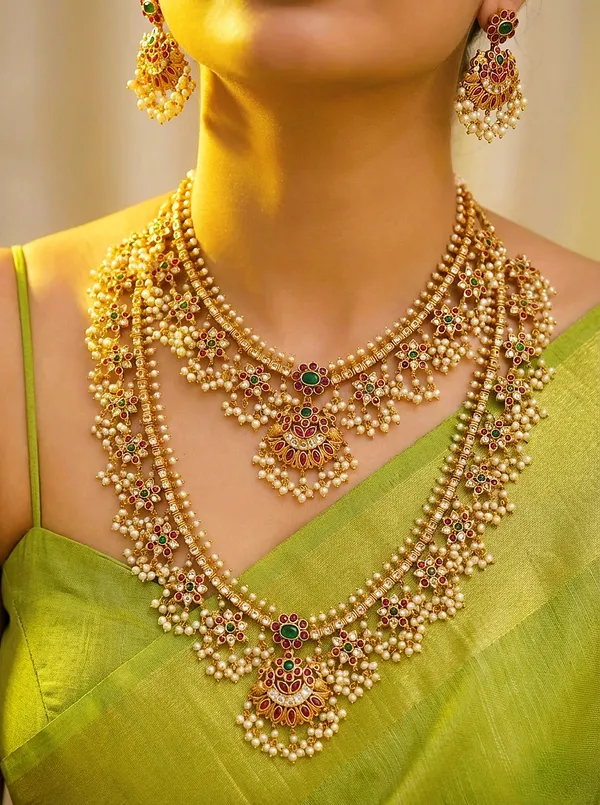 MINAL_ANTIQUE_LONG_AND_SHORT_NECKLACE_SET