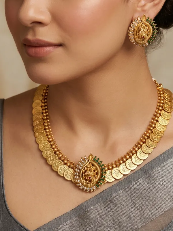 Radha_Krishna_Design_Coin_Necklace_Set