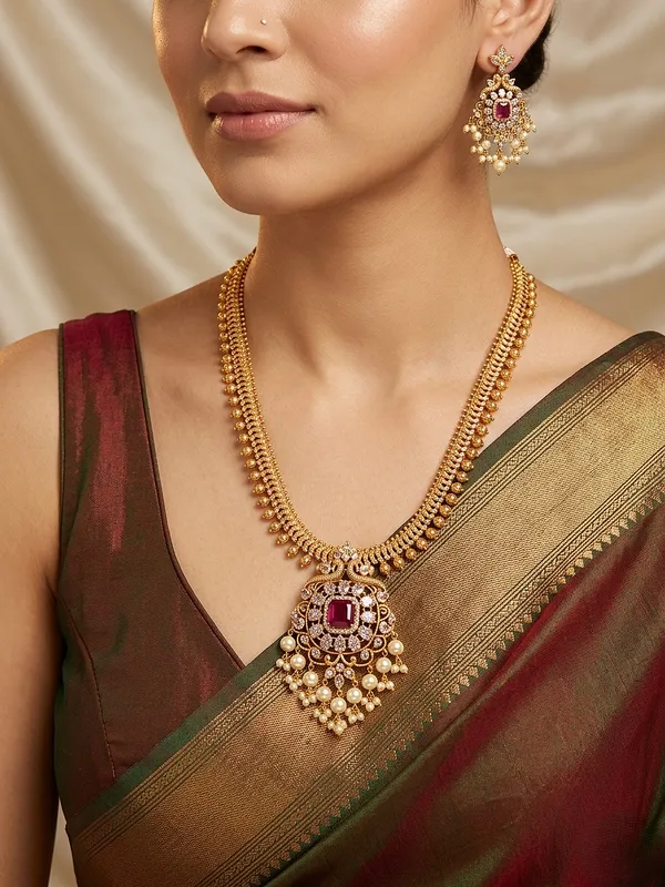 Arpita_Antique_Matte_Finish_Long_Necklace_Set