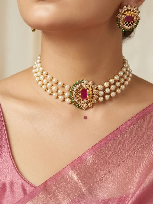 Traditional_Flower_designed_High_Neck_Choker_set