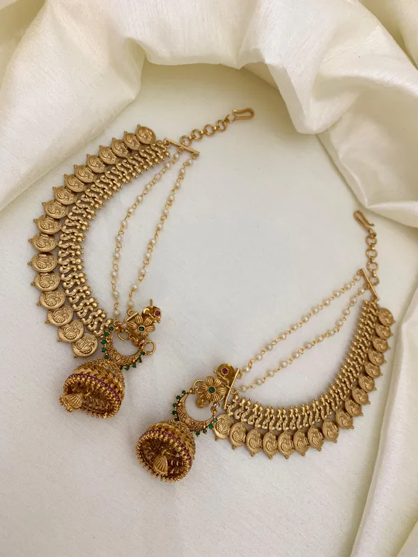 Peacock_design_matte_finish_Coin_Mattel_with_Jhumka