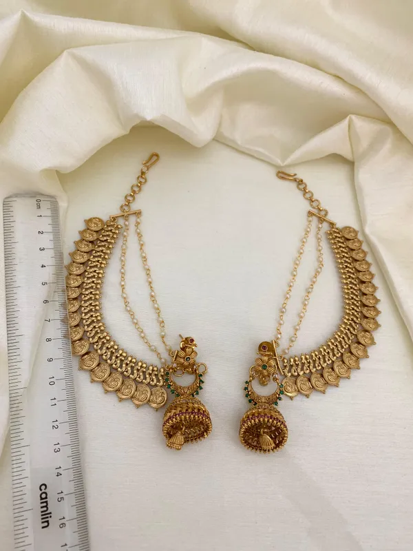 Peacock_design_matte_finish_Coin_Mattel_with_Jhumka