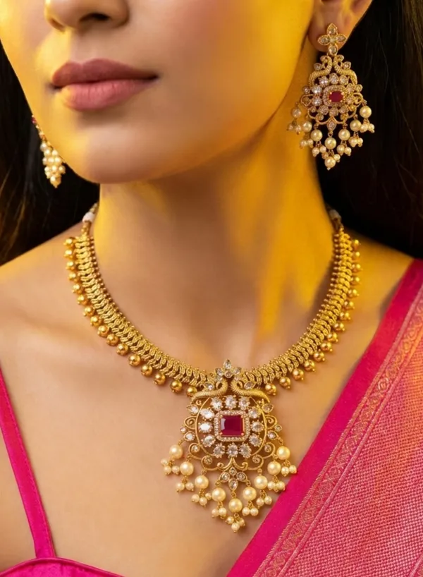 Arpita_Antique_Matte_Finish_Short_Necklace_Set
