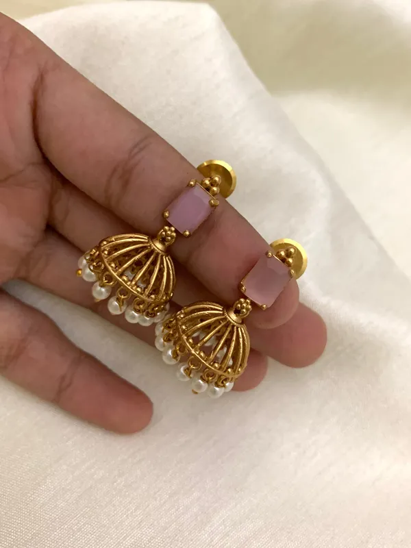 Ethnic_Kemp_Design_Pearl_Jhumkas_For_Kids_/_Women