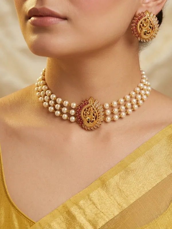 Radha_krishna_matte_finish_Premium_quality_High_neck_Choker_set