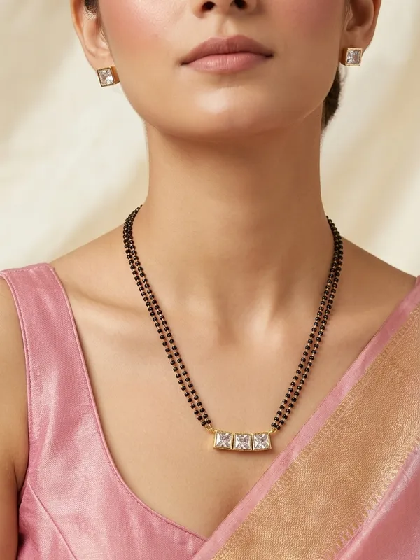 Elegant_Single_stone_Pendant_Mangalsutra_set