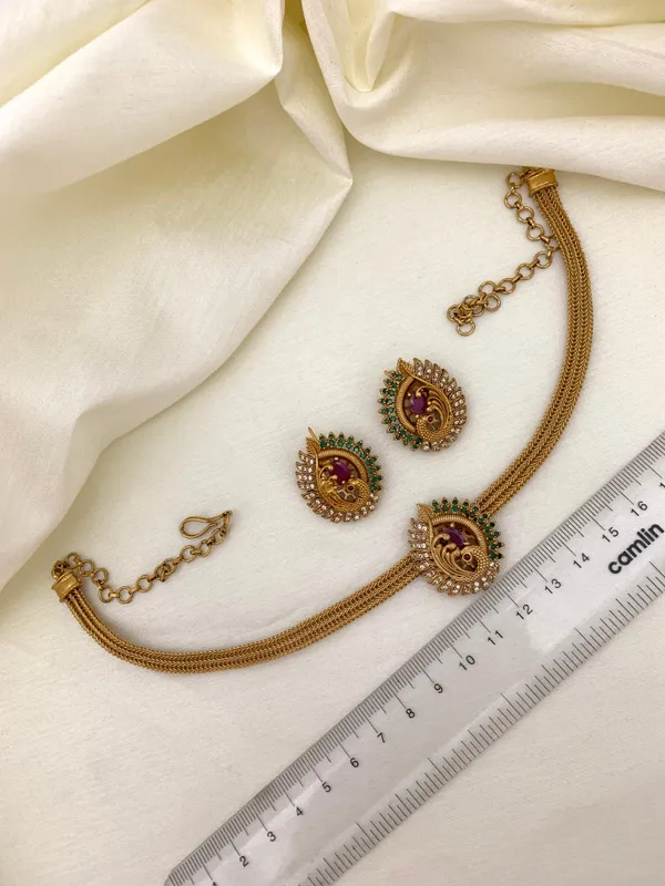 Ethnic_Peacock_design_Chain_style_Necklace_set