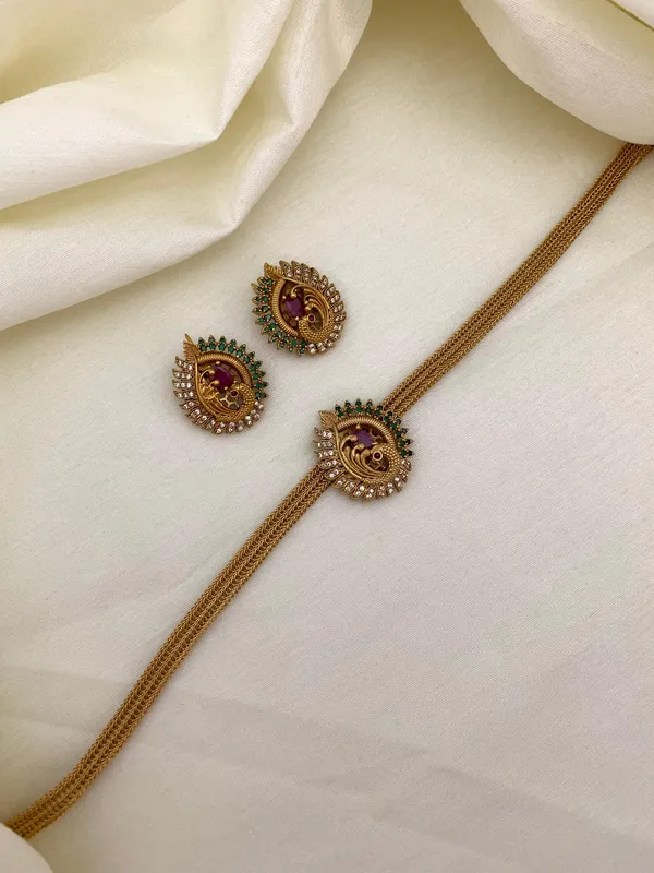 Ethnic_Peacock_design_Chain_style_Necklace_set