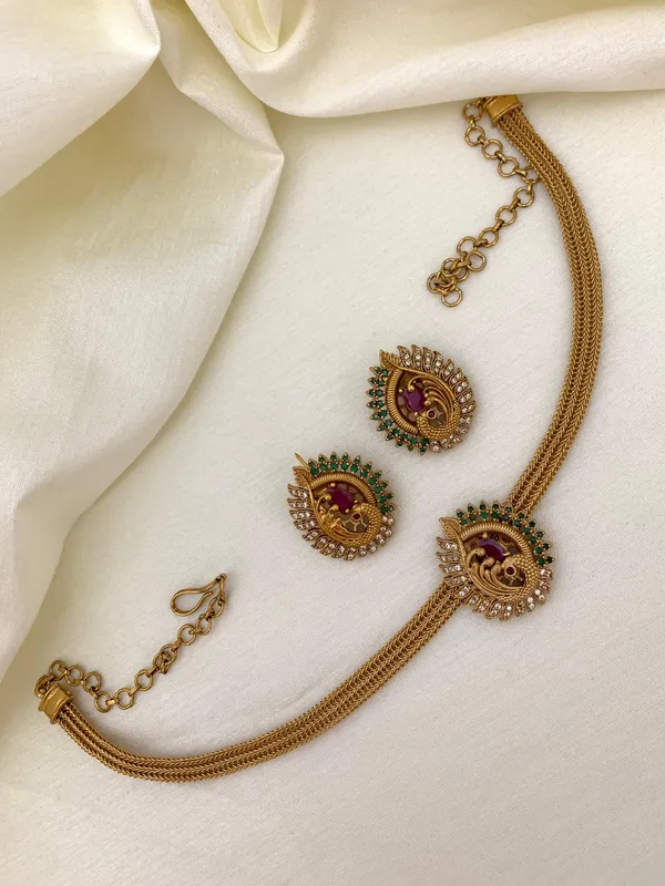 Ethnic_Peacock_design_Chain_style_Necklace_set