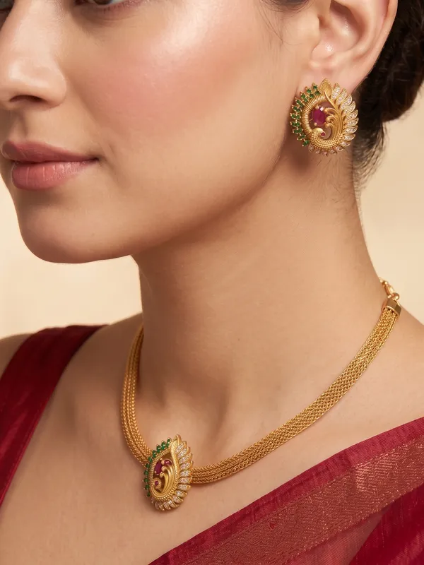 Ethnic_Peacock_design_Chain_style_Necklace_set