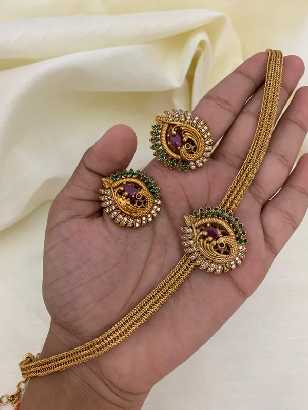 Ethnic_Peacock_design_Chain_style_Necklace_set