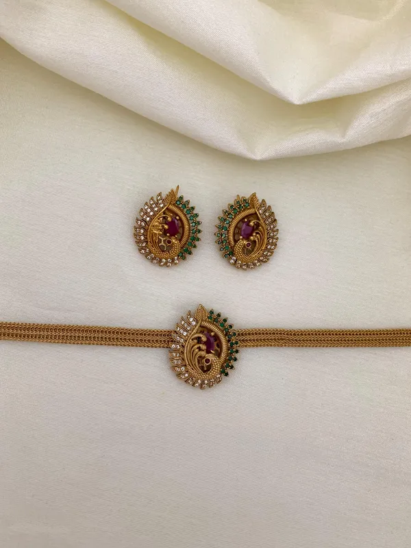 Ethnic_Peacock_design_Chain_style_Necklace_set