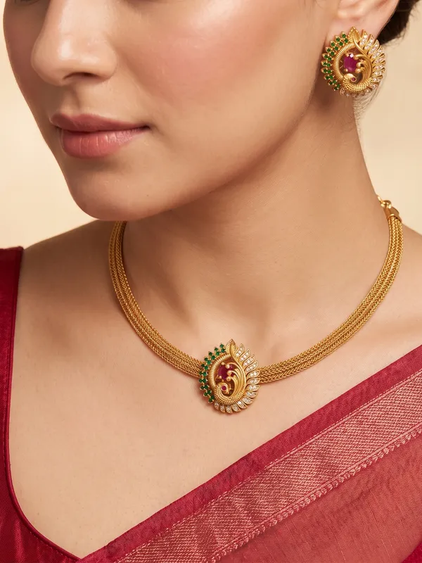 Ethnic_Peacock_design_Chain_style_Necklace_set