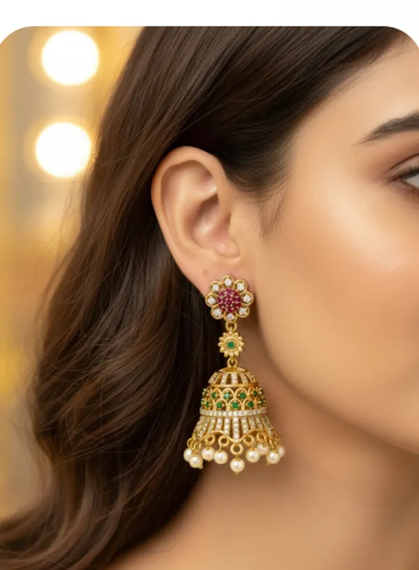 Leena_Antique_Pearl_hanging_Jhumka