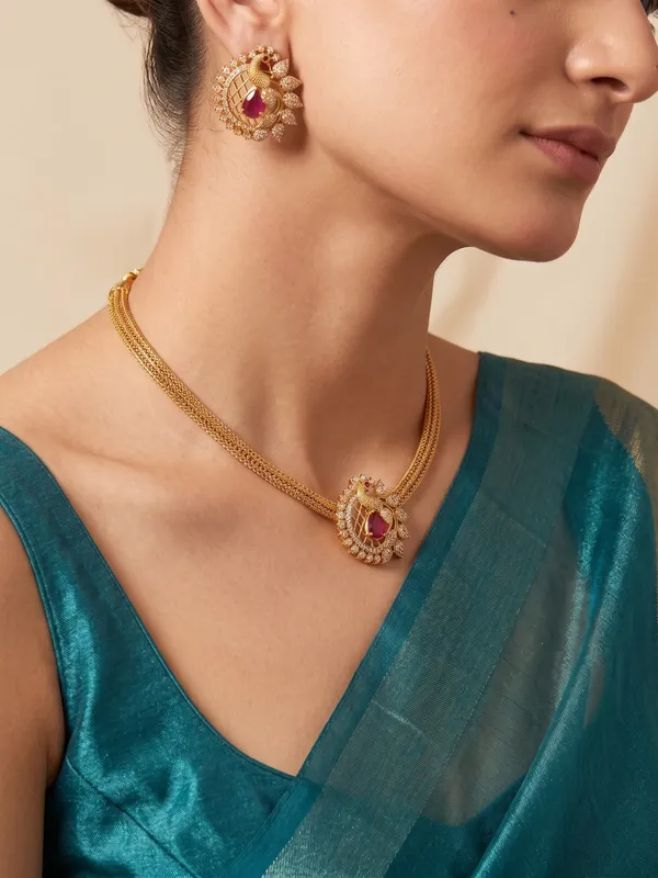 Gorgeous_Peacock_design_Chain_style_Necklace_set