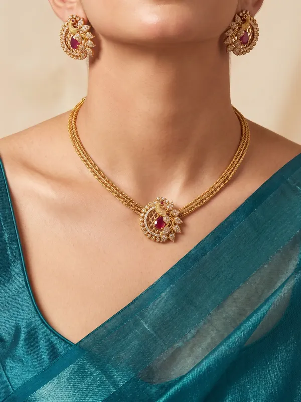 Gorgeous_Peacock_design_Chain_style_Necklace_set