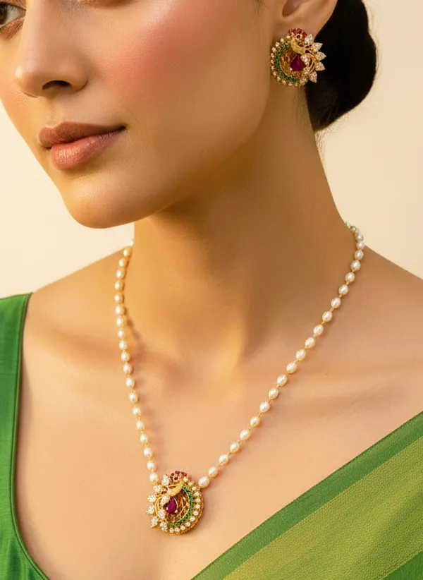 Ethnic_Pecock_Pendant_with_Pearl_Mala_set