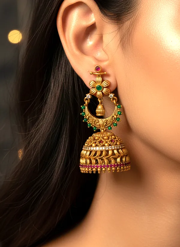 Anoma_Antique_Jhumki_Earrings