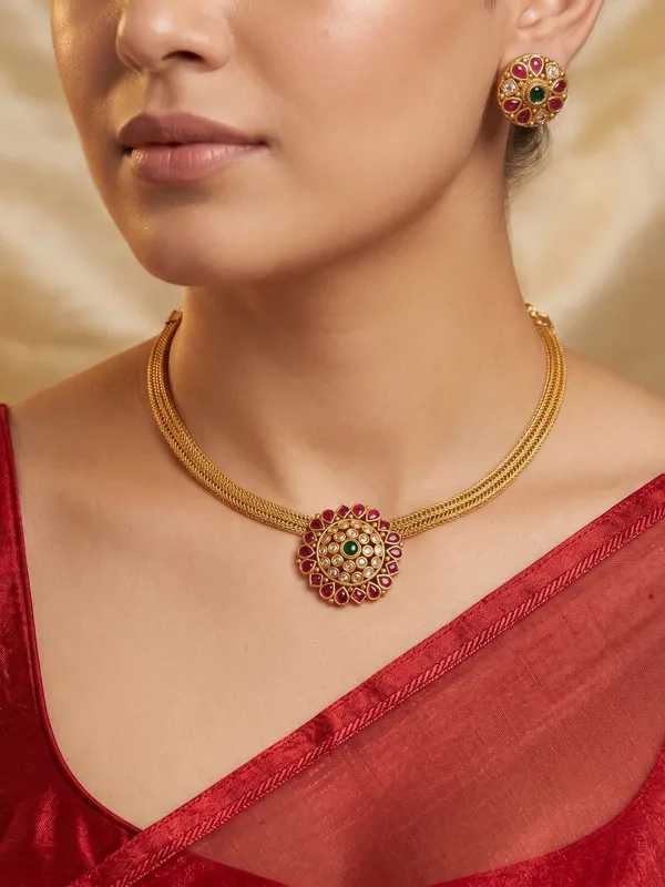 Latest_Kempu_Chain_style_Necklace_set