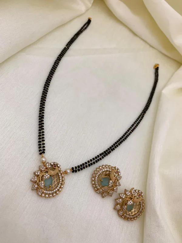 Ethnic_Peacock_design_Mangalsutra_with_Matching_Earring