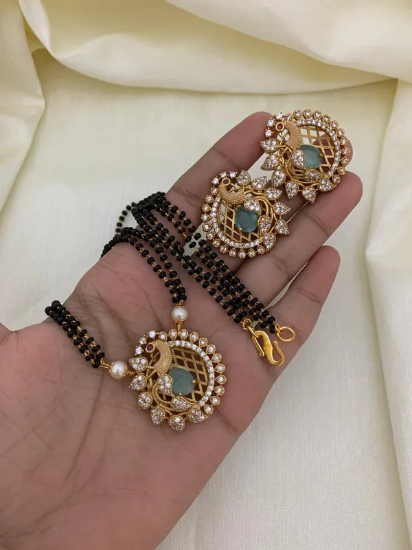 Ethnic_Peacock_design_Mangalsutra_with_Matching_Earring
