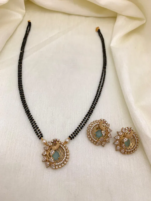 Ethnic_Peacock_design_Mangalsutra_with_Matching_Earring