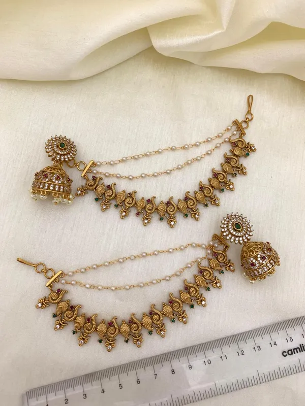 Peacock_design_matte_finish_Mattel_with_Jhumka