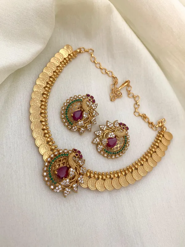 Peacock_Design_Coin_Necklace_Set