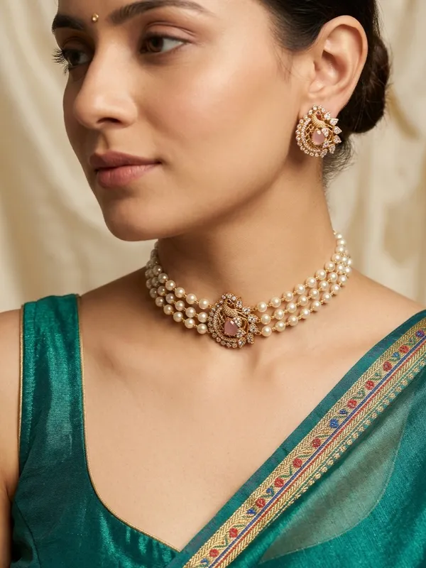 Trendy_Peacock_design_Choker_set