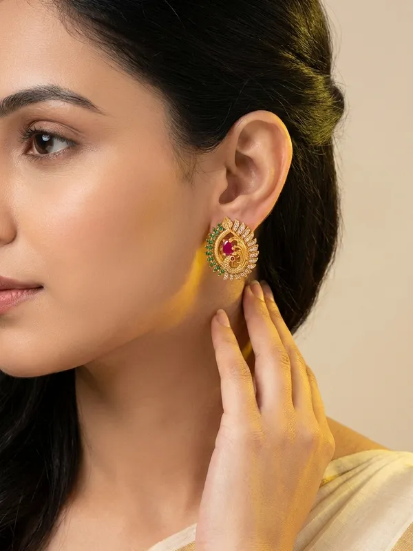 Peacock_Antique_Stud_Earrings